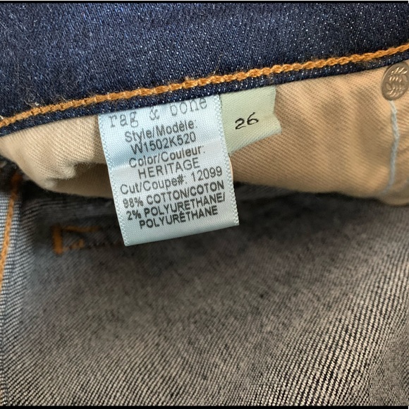 Rag & Bone Very Flattering Dark Navy / Heritage Skinny Jeans - size 26 - Picture 11 of 11